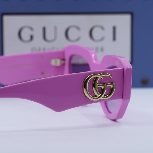 Gucci GG1421S 004 Geometric Sunglasses – Pink - Picture 6 of 12